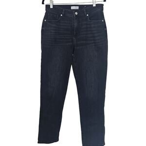LOFT Jeans Black Women's 6/28 Straight Leg Washed Denim Casual Mid Rise Cotton
